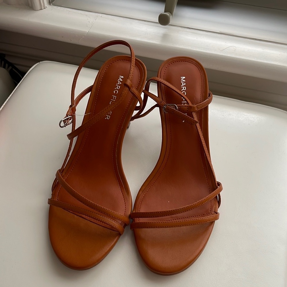 Brown Marc Fisher heeled sandals